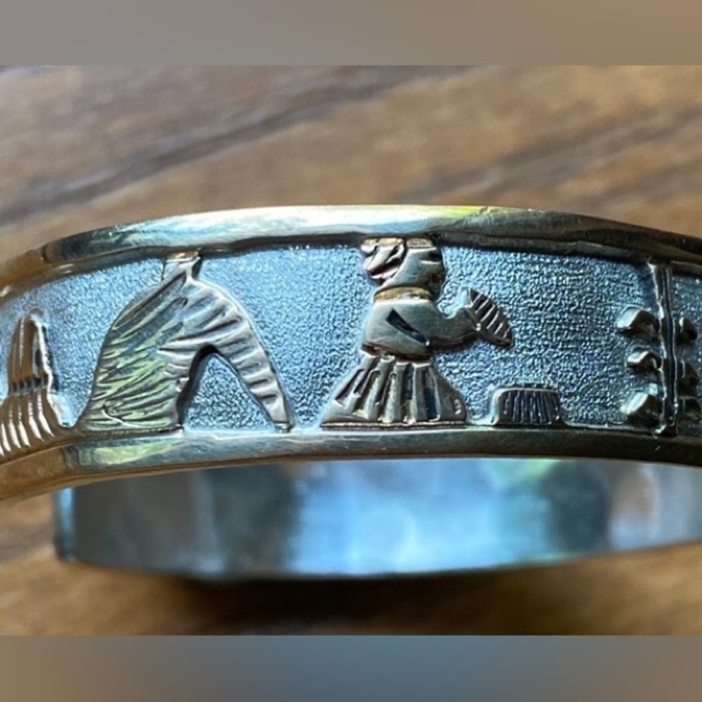 Navajo Floyd (Lloyd) Becenti Jr sterling and 12K gold filled bracelet. 24 grams - Picture 2 of 8